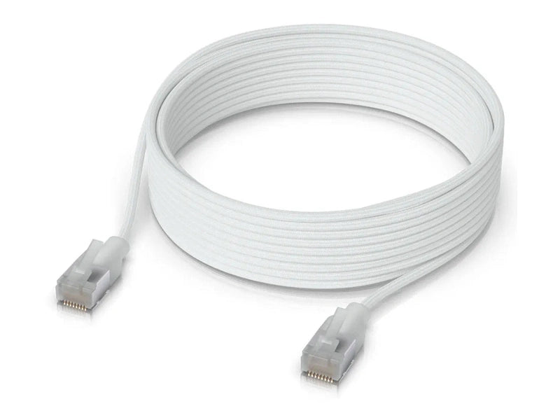 Ubiquiti UniFi Premium Patch Cable, 5M, White, Ultra-thin Braided Patch Cable, Designed And Optimized For 10 GbE Networking.