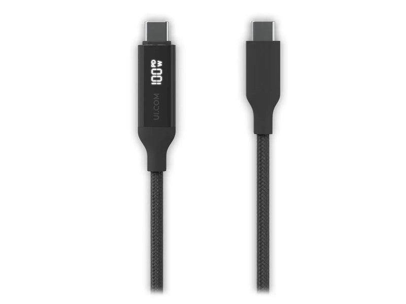 Ubiquiti USB-C Cable with Charge Display 0.3M, Black 100W Max Power Output
