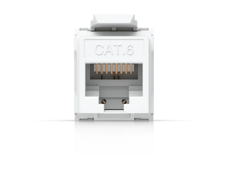 Ubiquiti Cat6 Keystone Jack, 12-Pack, White, Toolless Keystone For Terminating A Cat6 Ethernet Jack Without The Use Of A Punch-Down Or Crimping Tool