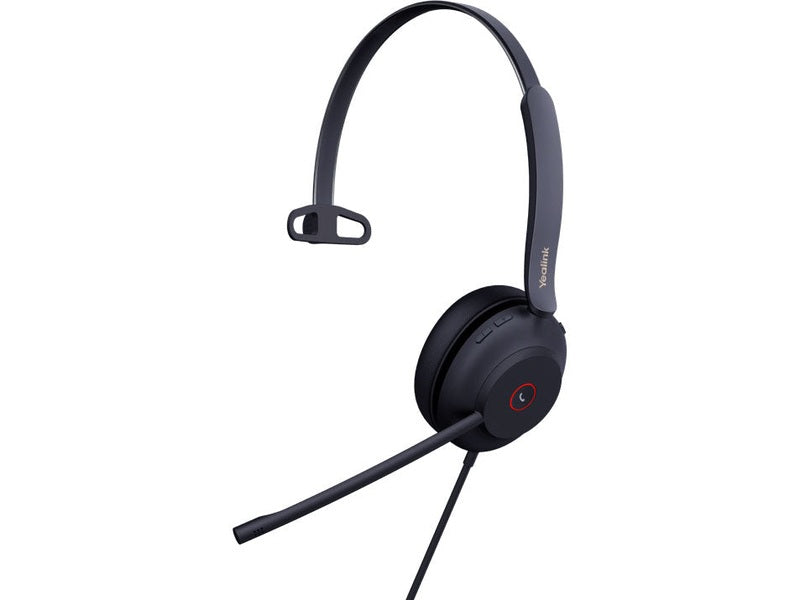 Yealink Wired UH37 UC Mono Headset, Noise Cancelling Mic, Leather, USB-C, C to A Adapter