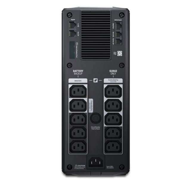 APC Back-UPS Pro 1500VA/865W Line Interactive UPS, Tower, 230V/10A Input
