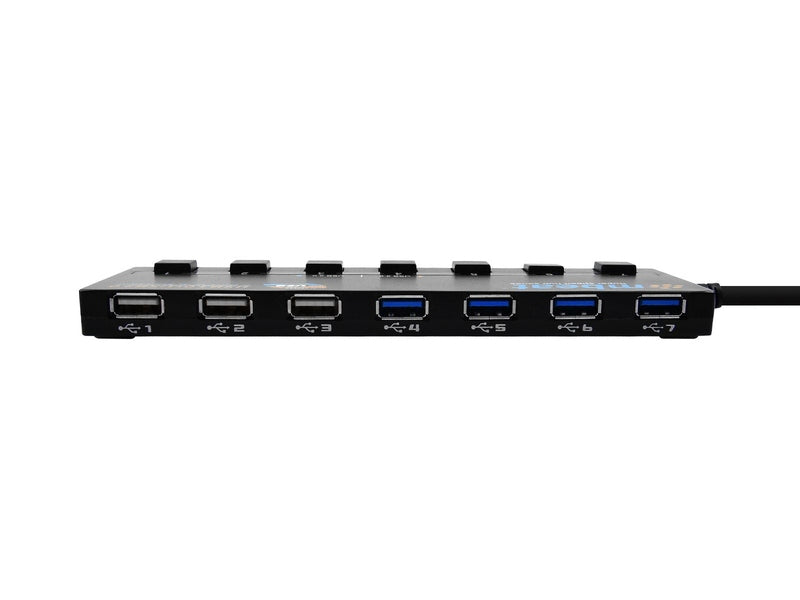 mBeat 7-Port USB 3.0 & USB 2.0 Powered Hub Manager with Switches