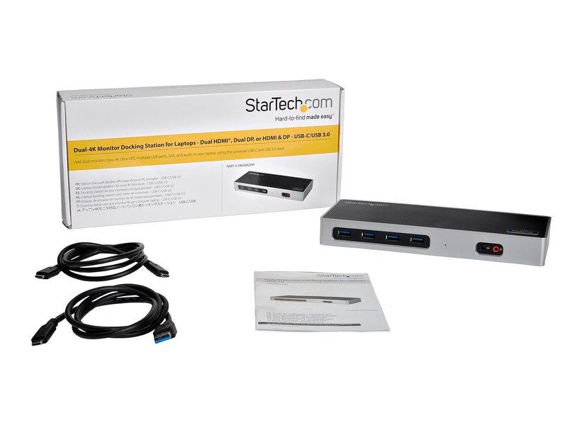 StarTech USB 3.0 4K Dock Triple Display DP 2 HDMI USB 5 RJ45 Lock