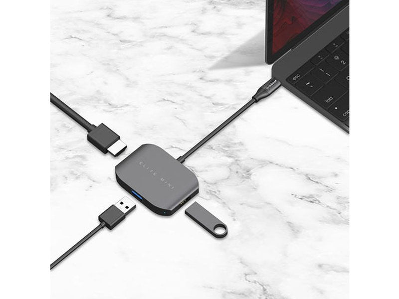 mbeat USB-C Multi-port Adapter HDMI + USB 3.0×1 + USB 2.0×1 - Space Grey, Aluminium Design