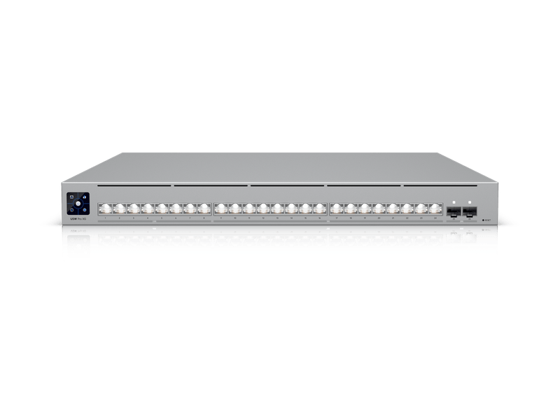 Ubiquiti Pro XG 24 Professional-grade, 24-port Layer 3, Etherlighting Switch, 16x10GbE, 8x2.5GbE, 2x25G SFP28 ports, DC Power Backup Ready