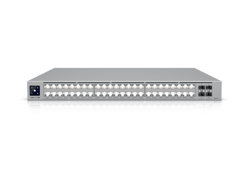 Ubiquiti Pro XG 48 PoE, Professional-grade, 48-port Layer 3 Etherlighting, PoE+++ Switch, 32 10 GbE, 16 2.5 GbE PoE, 4 25G SFP28 Ports