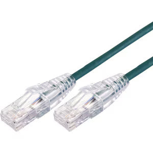 0.5m Ultra Thin Cat 6A UTP Snagless Patch Cable LSZH - Green