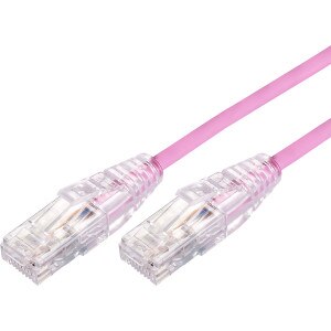0.5m Ultra Thin Cat 6A UTP Snagless Patch Cable LSZH - Pink