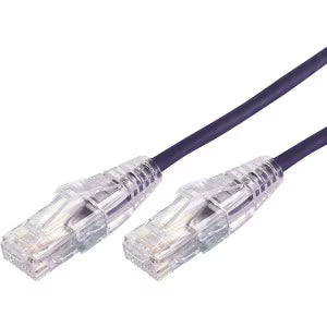0.5m Ultra Thin Cat 6A UTP Snagless Patch Cable LSZH - Purple
