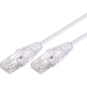 1.5m Ultra Thin Cat 6A UTP Snagless Patch Cable LSZH - White