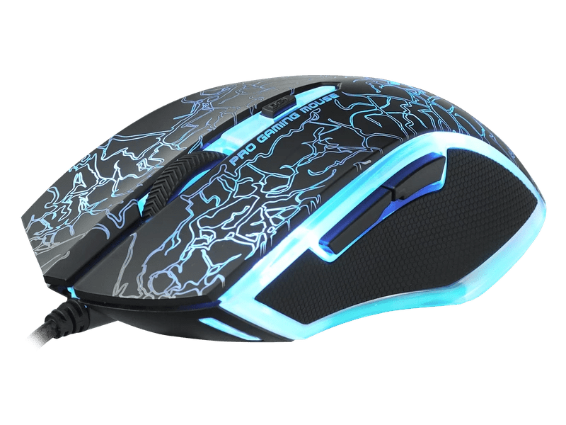 RAPOO V20S Wired LED Optical Gaming Mouse Black - Up to 3000dpi 16m Colour 5 Programmable Buttons LS