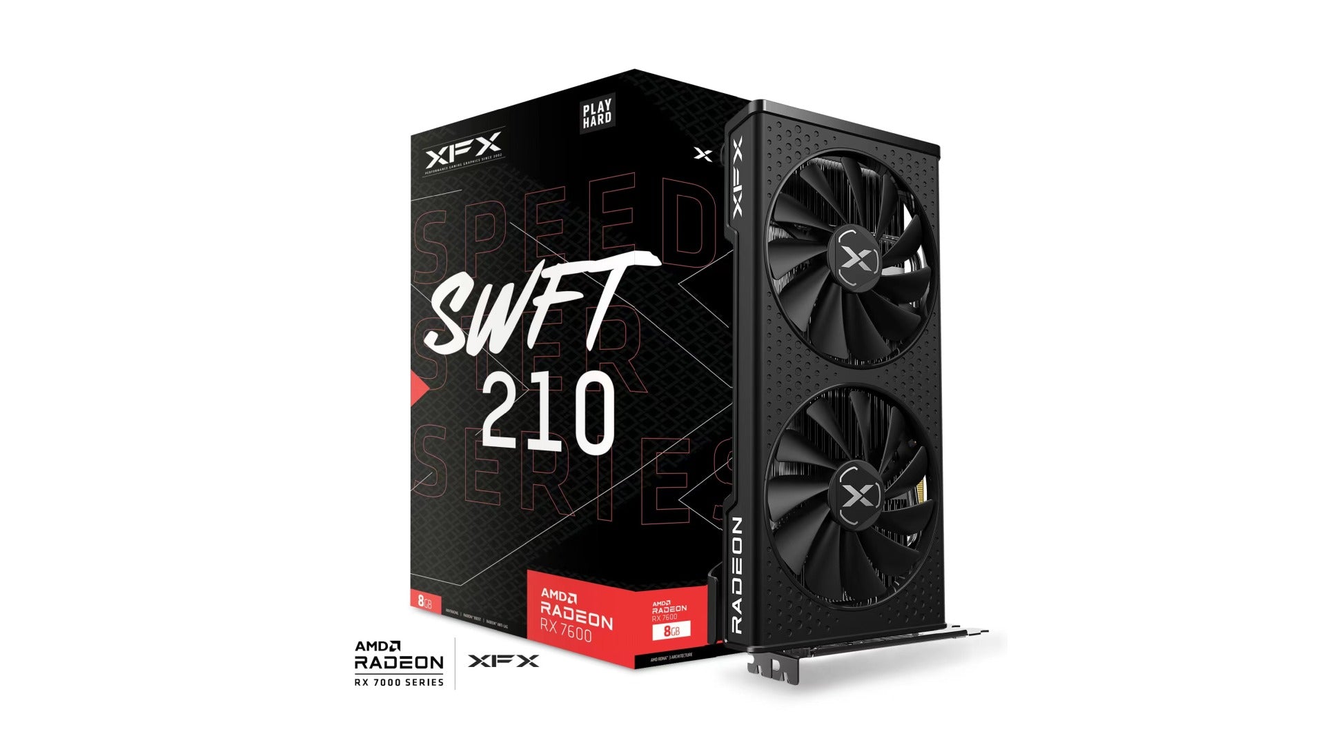 XFX AMD Radeon RX 7600 SPEEDSTER SWFT210 Core Edition 8GB GDDR6 Video Card