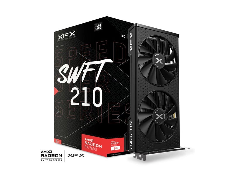 XFX AMD Radeon RX 7600 SPEEDSTER SWFT210 Core Edition 8GB GDDR6 Video Card
