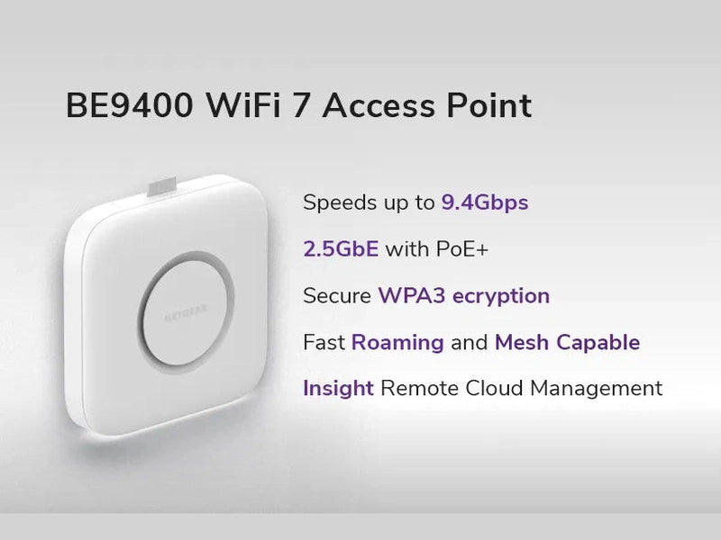 NETGEAR WBE718-111APS Cloud Managed WiFi 7 Access Point