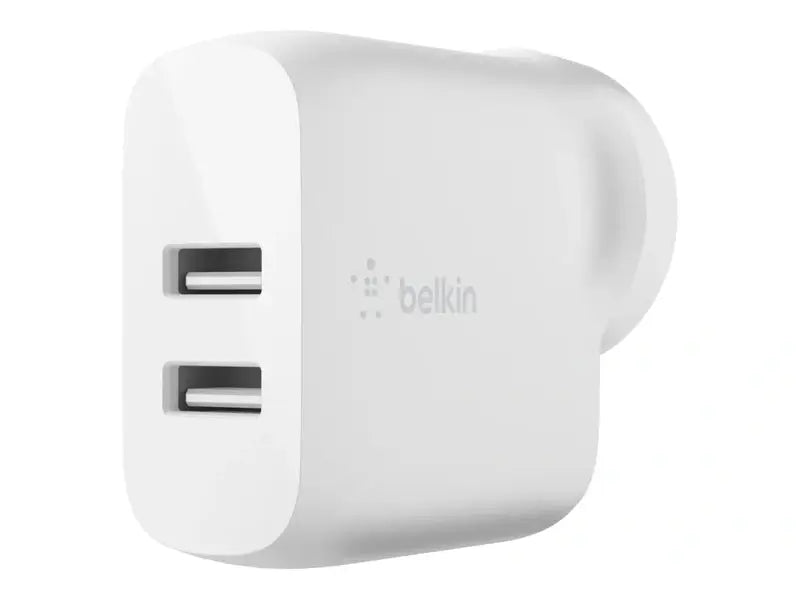 Belkin 2 Port Wall Charger 12W USB-A 2 BoostCharge White