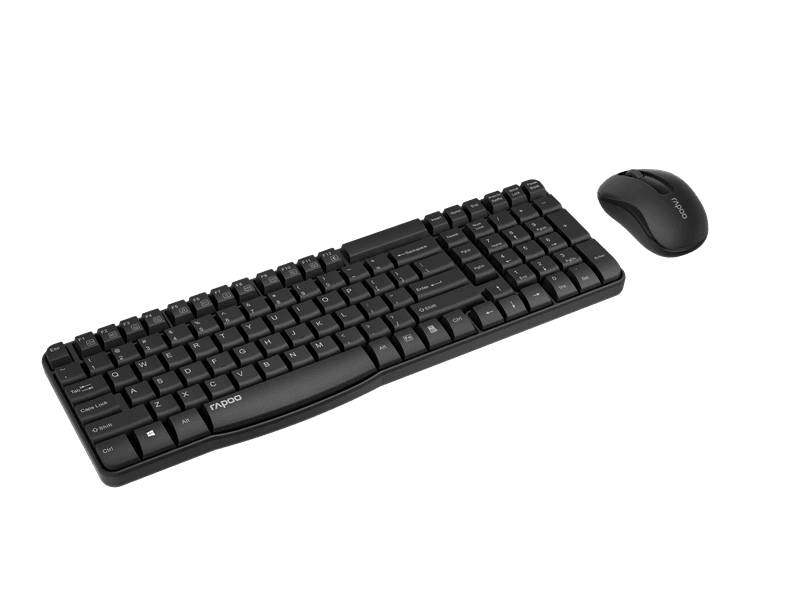RAPOO X1800S 2.4GHz Wireless Optical Keyboard Mouse Combo Black - 1000DPI Nano Receiver 12m Battery Black
