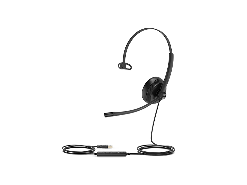 Yealink Wired UH34 UC Mono Headset, Noise Cancelling Mic, Leather Cushion, USB-A