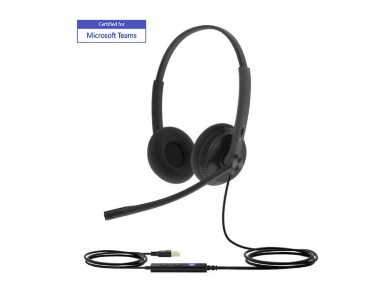 Yealink Wired UH34-Lite MS Dual Headset, Noise Cancelling Mic, Foam Cushion, USB-A