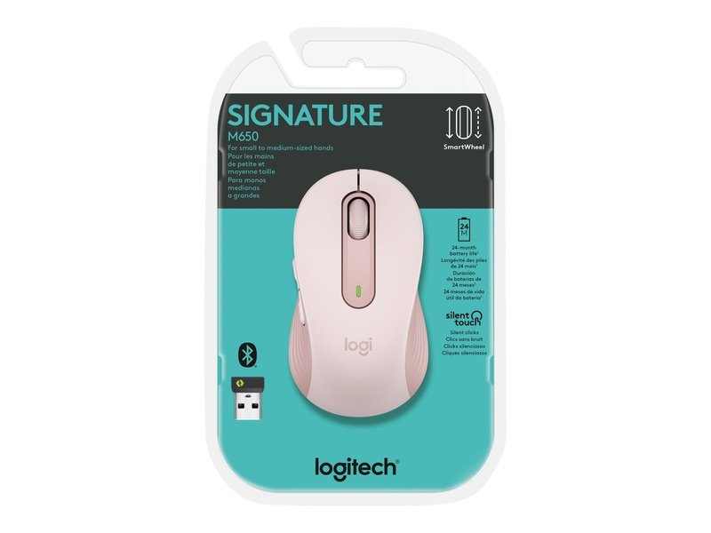 Logitech Signature M650 Wireless Mouse - Rose 910-006263
