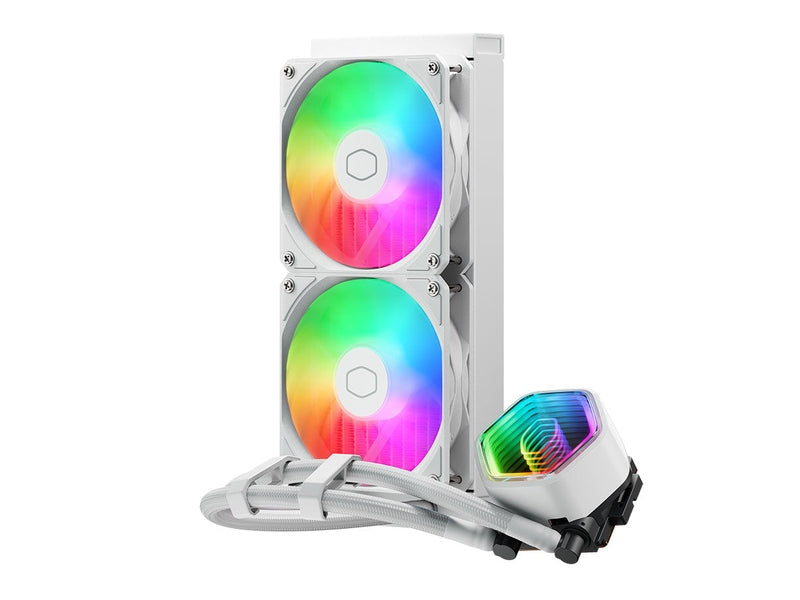 Cooler Master MasterLiquid ML240L ARGB White, Dual 120mm ARGB Fans, Dual Chamber Pump, 5-Year Warranty