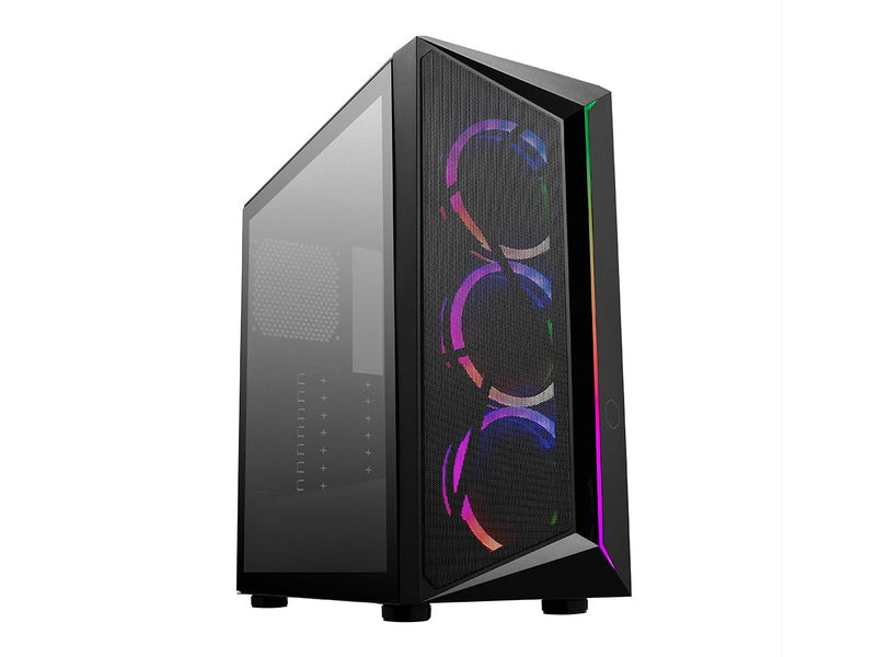 Cooler Master CMP510, ATX, ARGB Strip & 3x ARGB Dual Ring Fans, Front Panel Design, Full Black Coating
