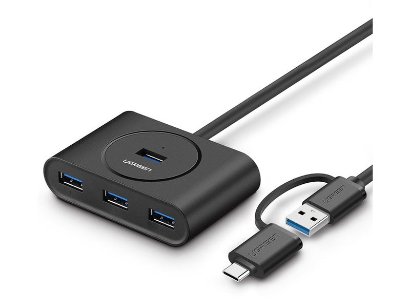 UGreen USB 3.0 Hub With Type C port Black 1M 40850