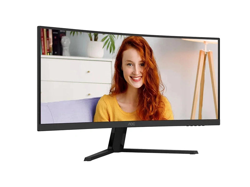 AOC 34" WQHD Curved Monitor 3440x1440 120Hz, 1ms MPRT, 1500R VA, 114.7% sRGB, HDMI 2.0 x 1, DisplayPort 1.4 x 1, VESA