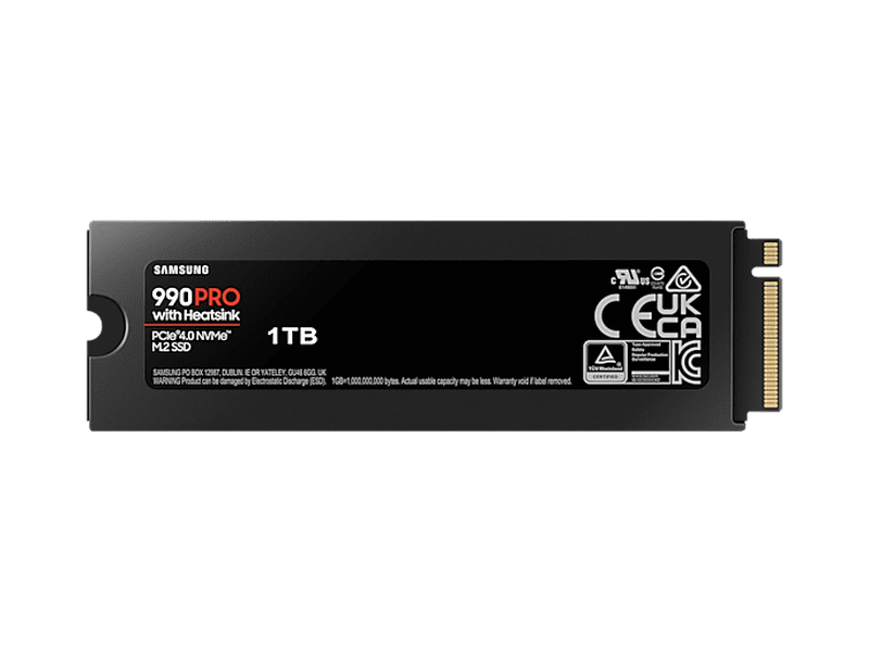 Samsung 990 PRO 1TB PCIe 4.0 NVMe M.2 2280 SSD with Heatsink