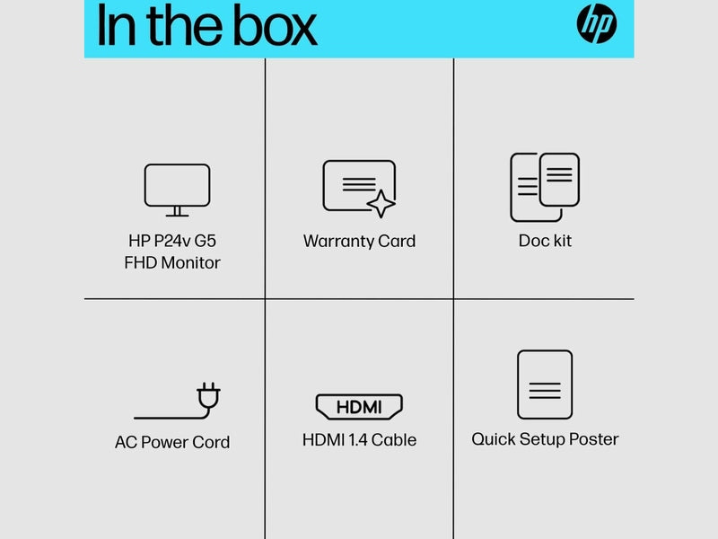 HP 64W18AA P24v G5 23.8" FHD Anti-Glare Business Monitor