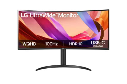 LG UltraWide™ 34" 100Hz WQHD Curved Monitor 34BQ65VA with USB-C