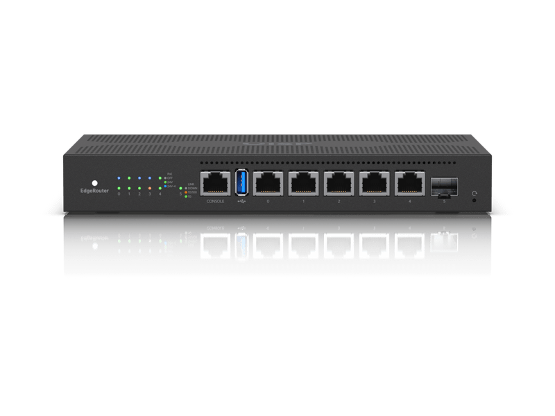 Ubiquiti EdgeRouter 6 - 5-Port Gigabit Router, 1 SFP Ports- 24v Passive PoE Out All Ports