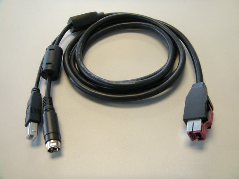 Printer Cable 24V Powered USB To Hosiden & USB B 1.8M BLACK