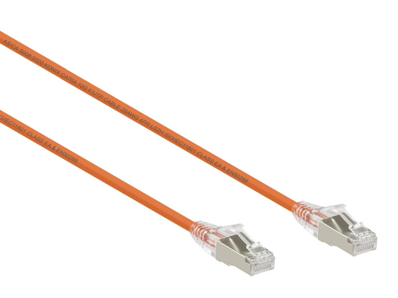 5m Orange Ultra Thin CAT6A 10G F/UTP Ethernet Network Cable