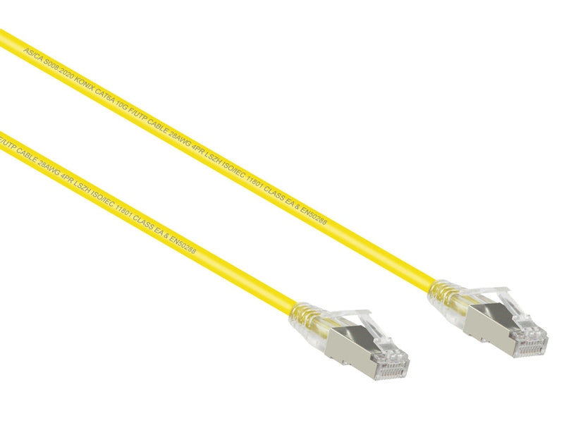 5M Yellow Ultra Thin CAT6A 10G F/UTP Ethernet Network Cable