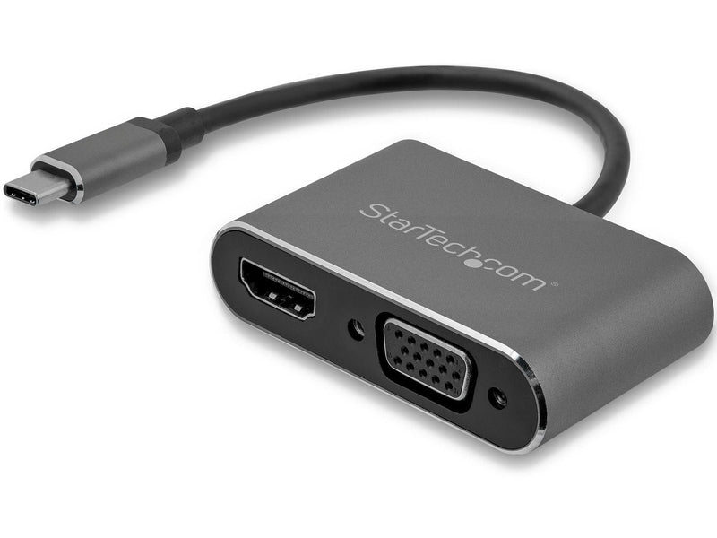StarTech USB-C Multiport Adapter, HDMI, VGA, Dual Display, Aluminum, 3Yr