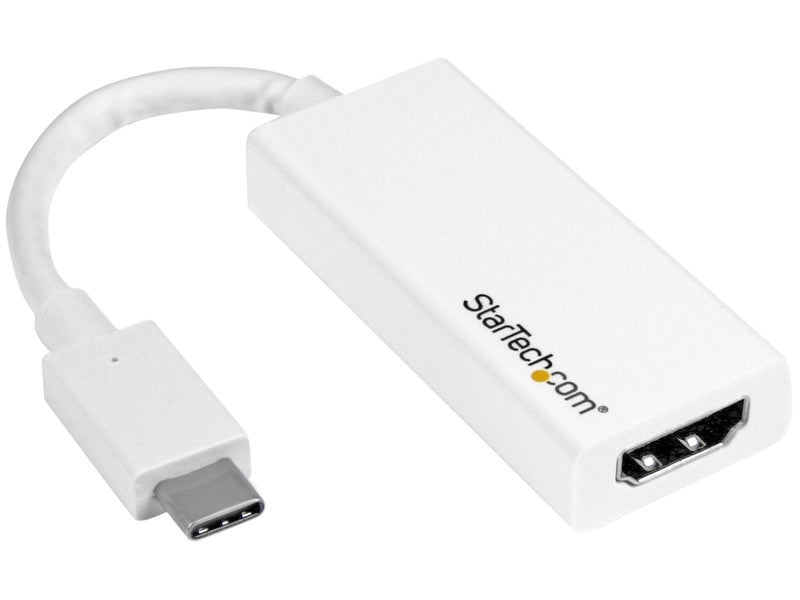 StarTech USB-C Thunderbolt 3 to HDMI Adapter, 4K, White, 3Yr