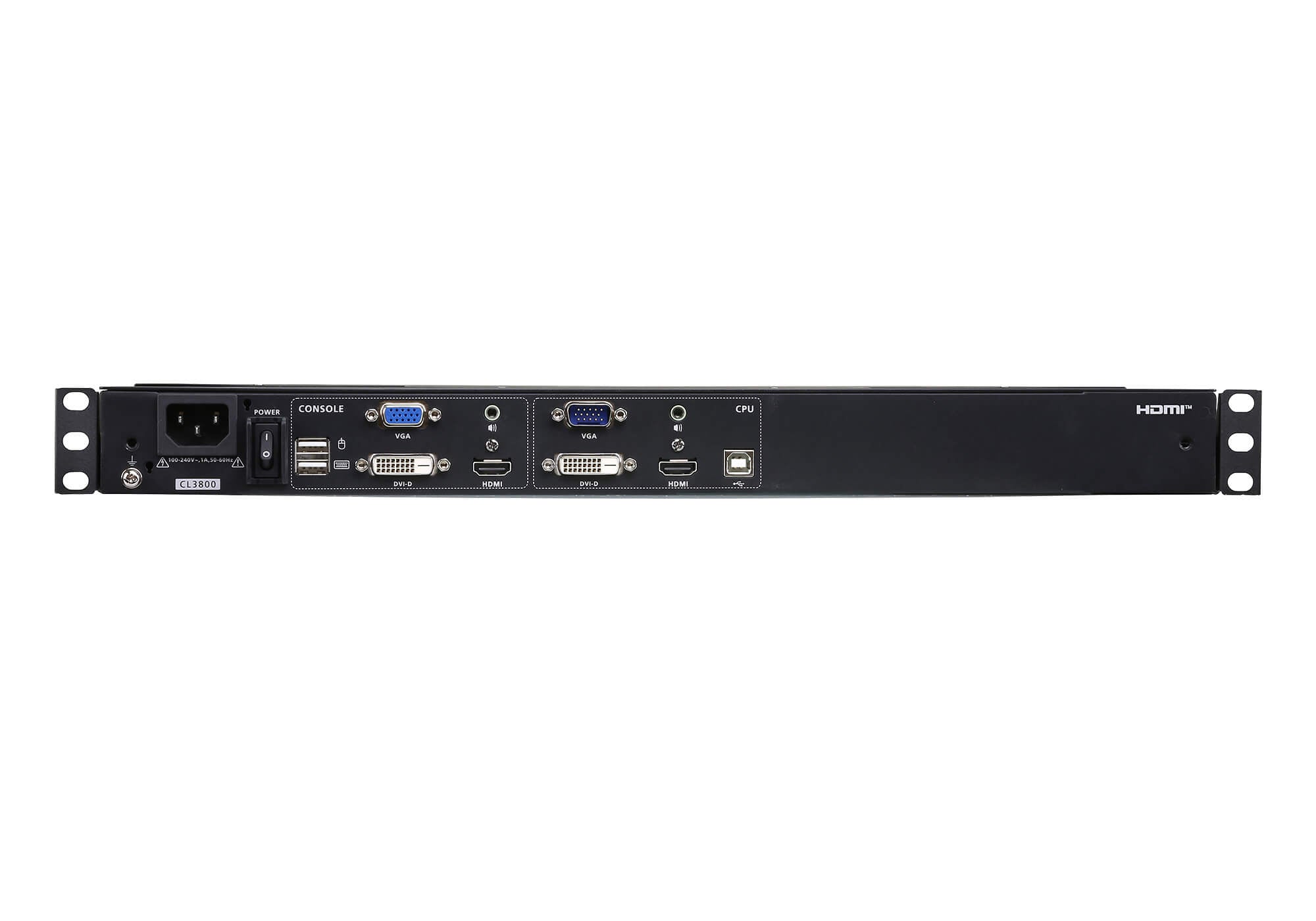 Aten Rackmount Dual Rail LCD Console VGA,HDMI,DVI & USB w/ 18.5' LCD Display, 1x Custom KVM Cable Included