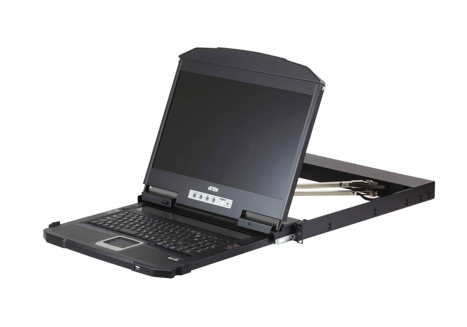 Aten Rackmount Dual Rail LCD Console VGA,HDMI,DVI & USB w/ 18.5' LCD Display, 1x Custom KVM Cable Included