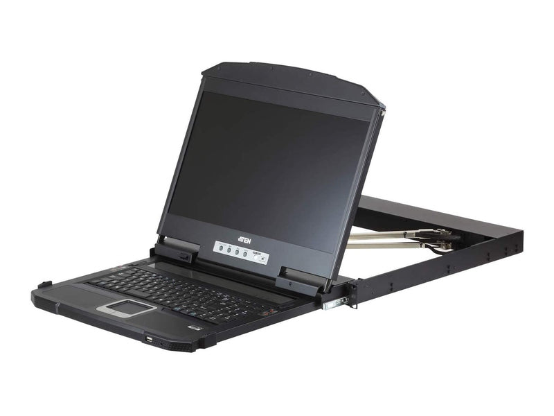 Aten Rackmount Dual Rail LCD Console VGA,HDMI,DVI & USB w/ 18.5' LCD Display, 1x Custom KVM Cable Included