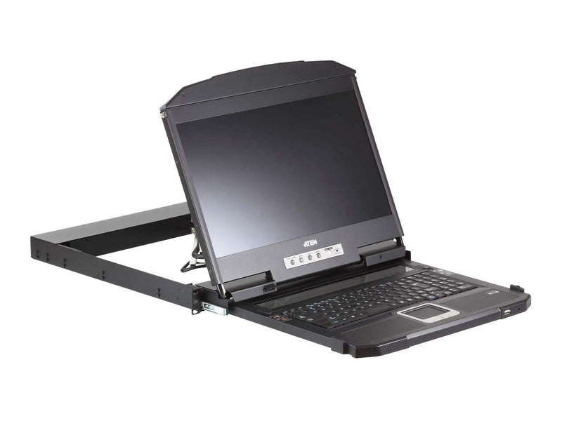 Aten Rackmount Dual Rail LCD Console VGA,HDMI,DVI & USB w/ 18.5' LCD Display, 1x Custom KVM Cable Included