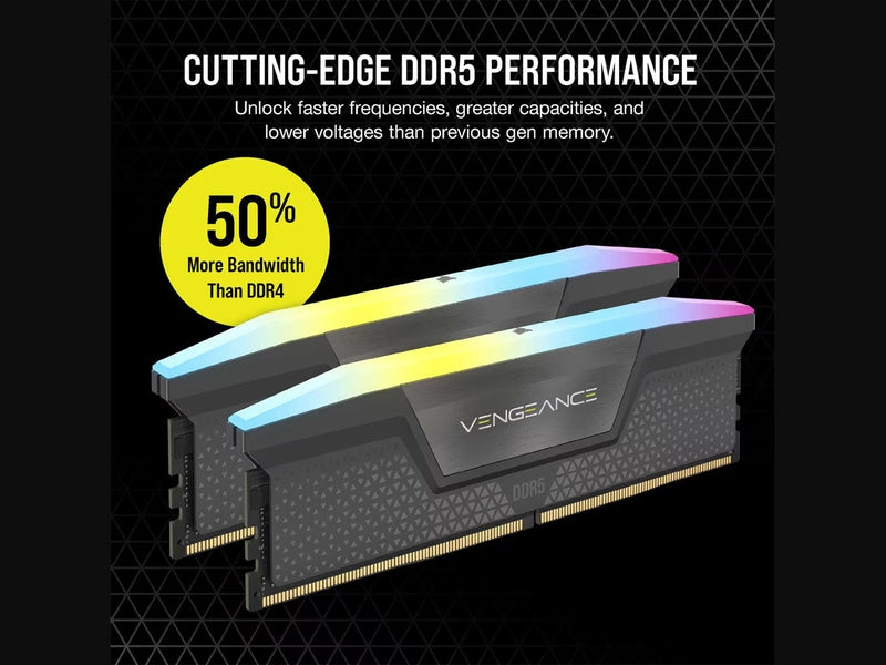 Corsair Vengeance RGB 64GB 2x32GB DDR5 5600MHz AMD EXPO & Intel XMP CL40 Desktop Memory CMH64GX5M2D5600Z40