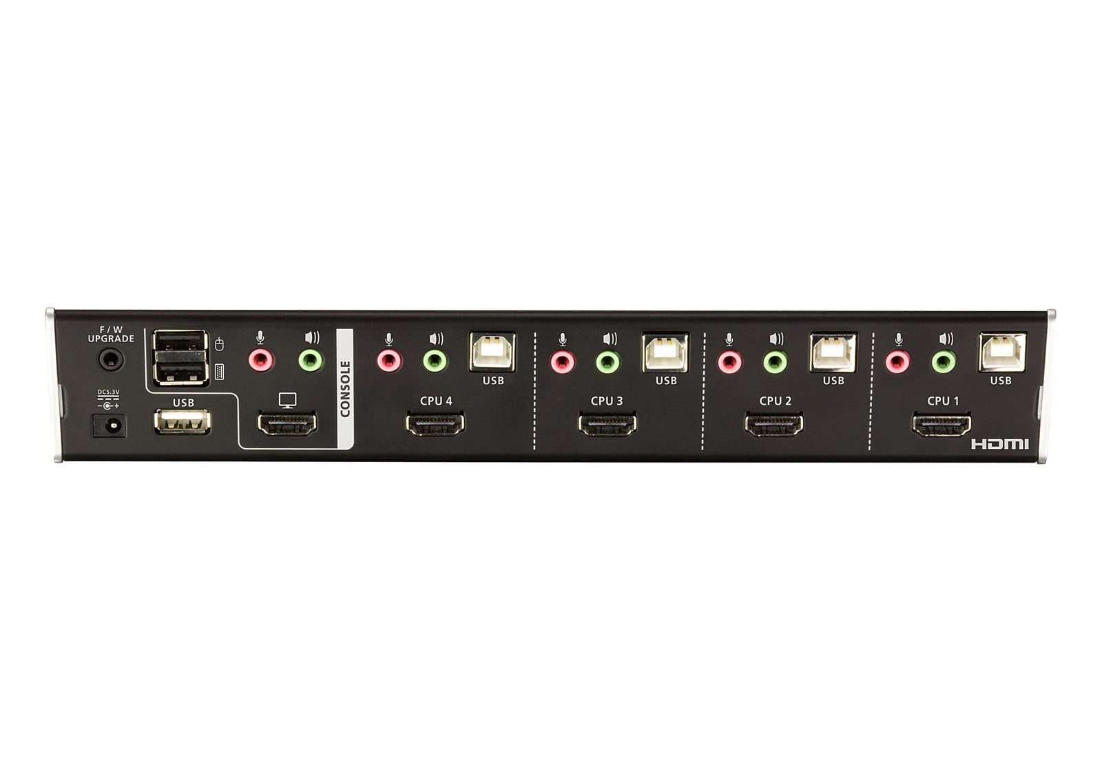 Aten Desktop KVMP Switch 4 Port Single Display HDMI w/ Dolby HD audio, 4x Custom KVM Cables Included, 2x USB Port