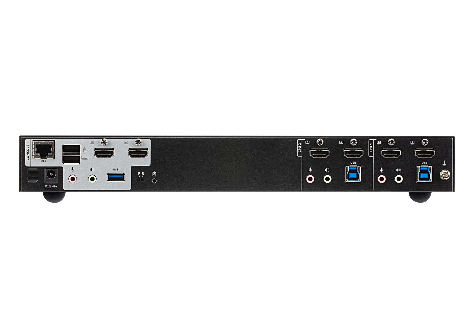Aten Desktop KVMP Switch 2 Port Dual Display 4k HDMI w/ audio, Cables Included, 2x USB Port