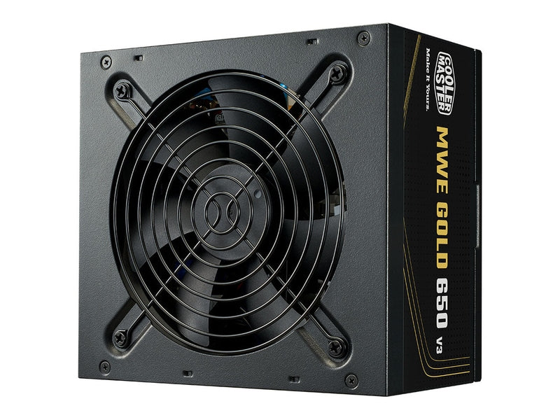 Cooler Master MWE 650W V3, 80+ Gold, ATX 3.1, 120mm Fan, Full Modular, Black, 5-Year Warranty