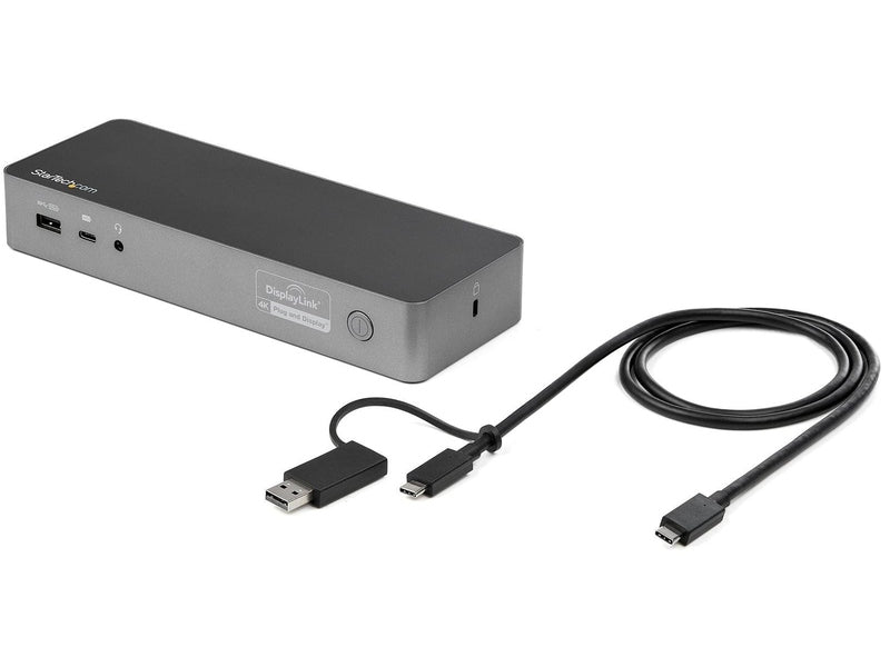 StarTech USB-C USB-A Hybrid 4K Dock, Dual Display, DP 2 , HDMI 2 , USB 3 , 60W, 3Yr