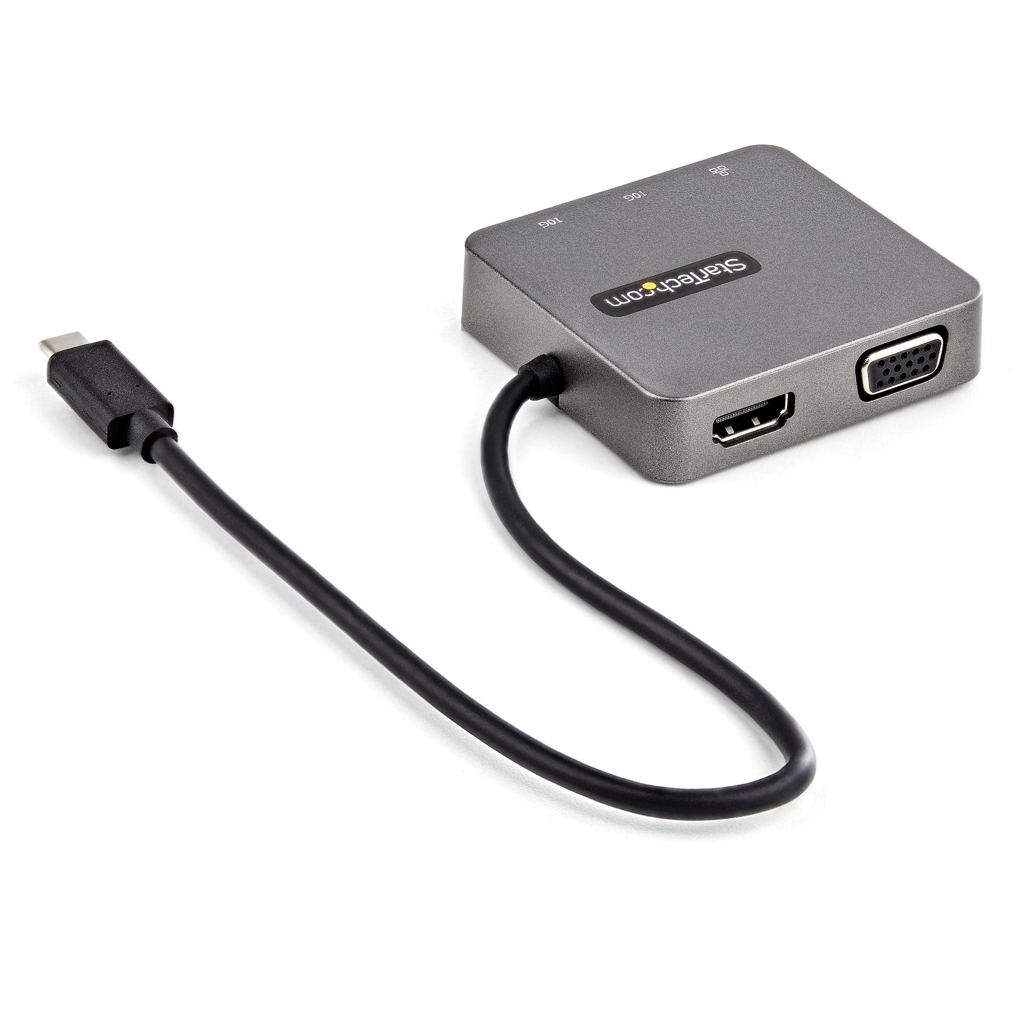 StarTech USB-C Multiport Adapter, 4K, HDMI, VGA, GbE, USB, Single Display, 3Yr