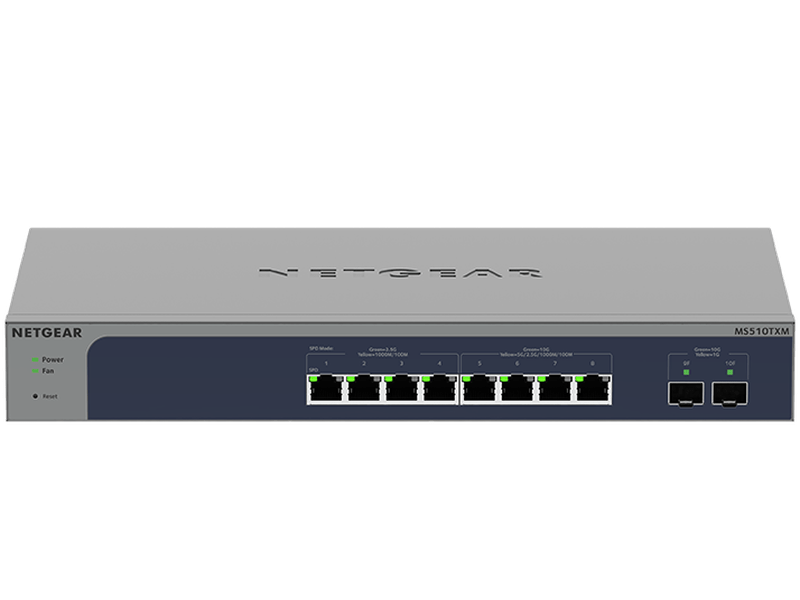 Netgear MS510TXM 8-Port Multi-Gigabit/10G Ethernet Smart Managed Pro Switch with 2 SFP+ Ports