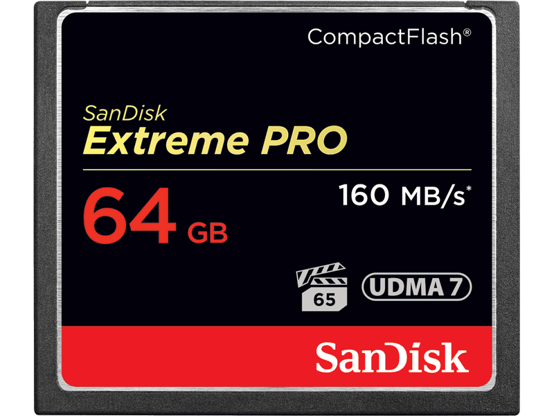 SanDisk Extreme Pro CompactFlash Memory Card 64GB,VPG65, UDMA 7, 160MB/s R, 150MB/s W