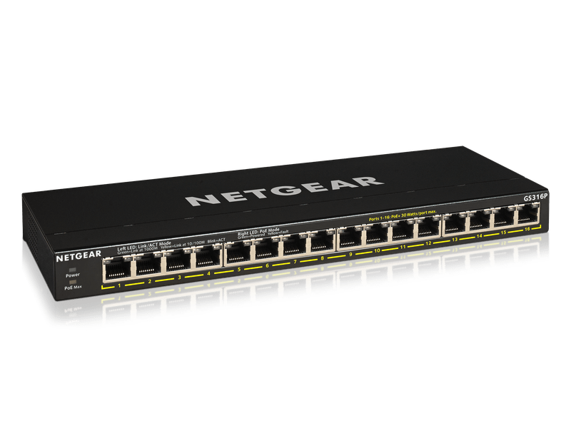 Netgear Essentials SOHO GS316P 16 Port Gigabit PoE+ Switch with 115W