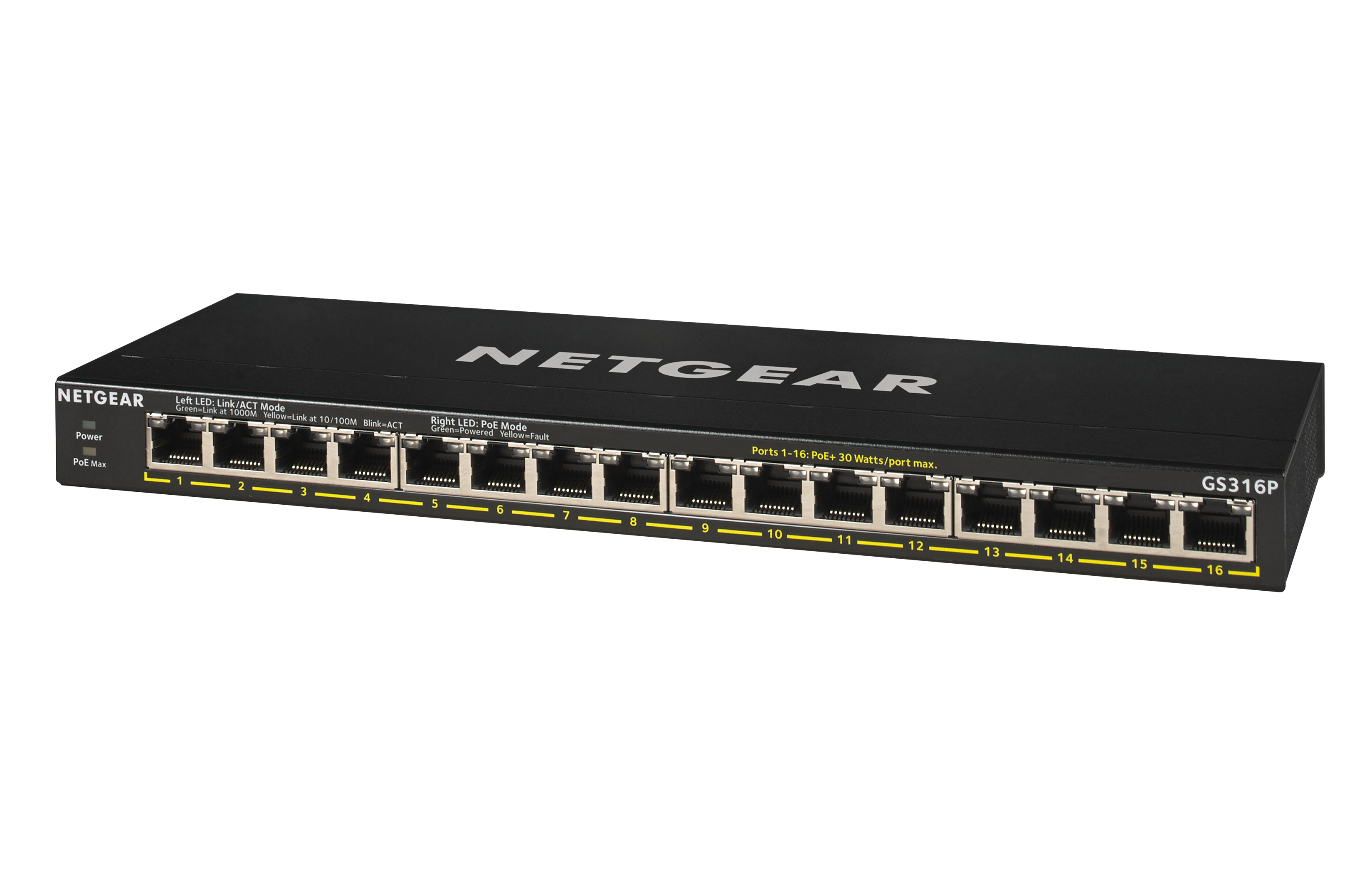 Netgear Essentials SOHO GS316P 16 Port Gigabit PoE+ Switch with 115W